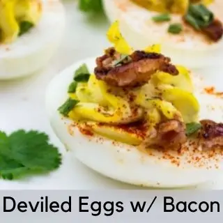 keto bacon deviled eggs with bacon