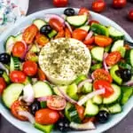 keto greek salad in a bowl