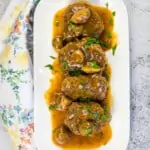 keto salisbury steak on a white platter