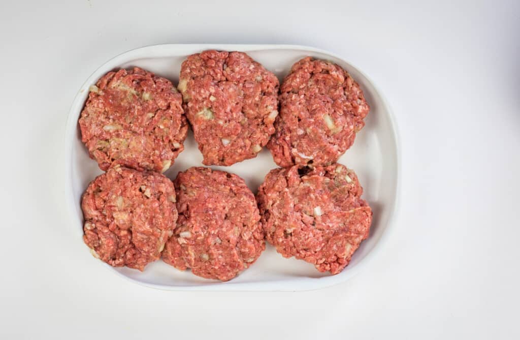 beef mixture formed into patties