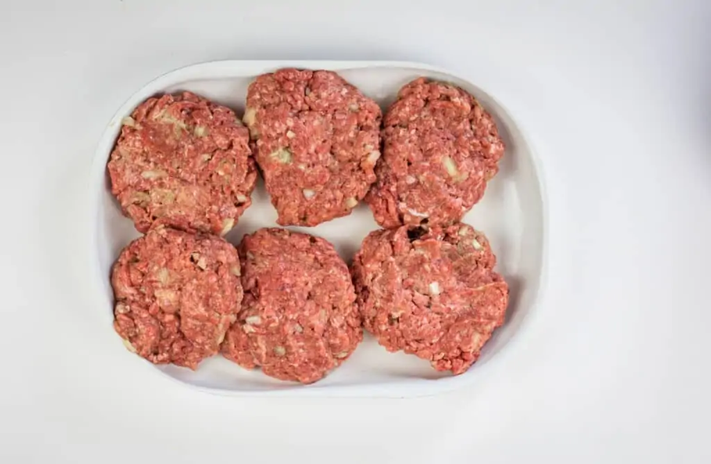 beef mixture formed into patties