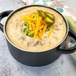 keto cheeseburger soup in a bowl