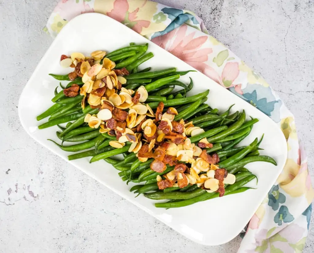 green beans almondine with bacon