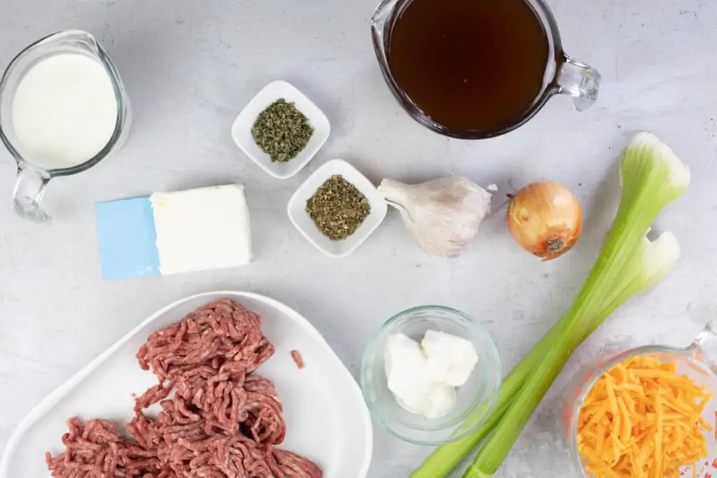 ingredients to make keto cheeseburger soup