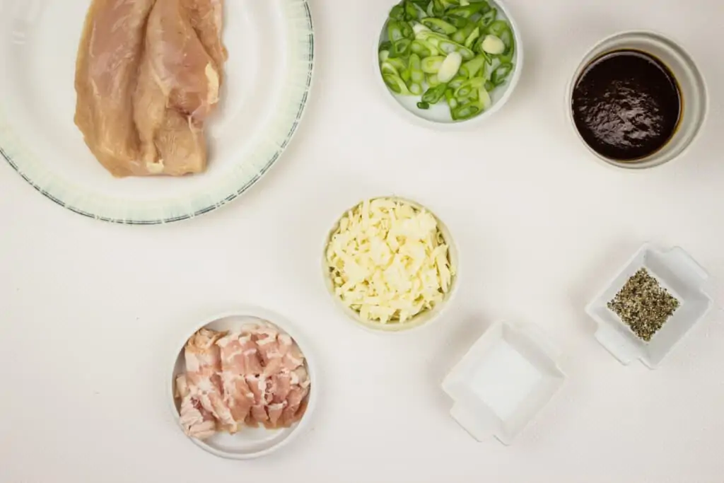 prepped ingredients to make keto monterey chicken