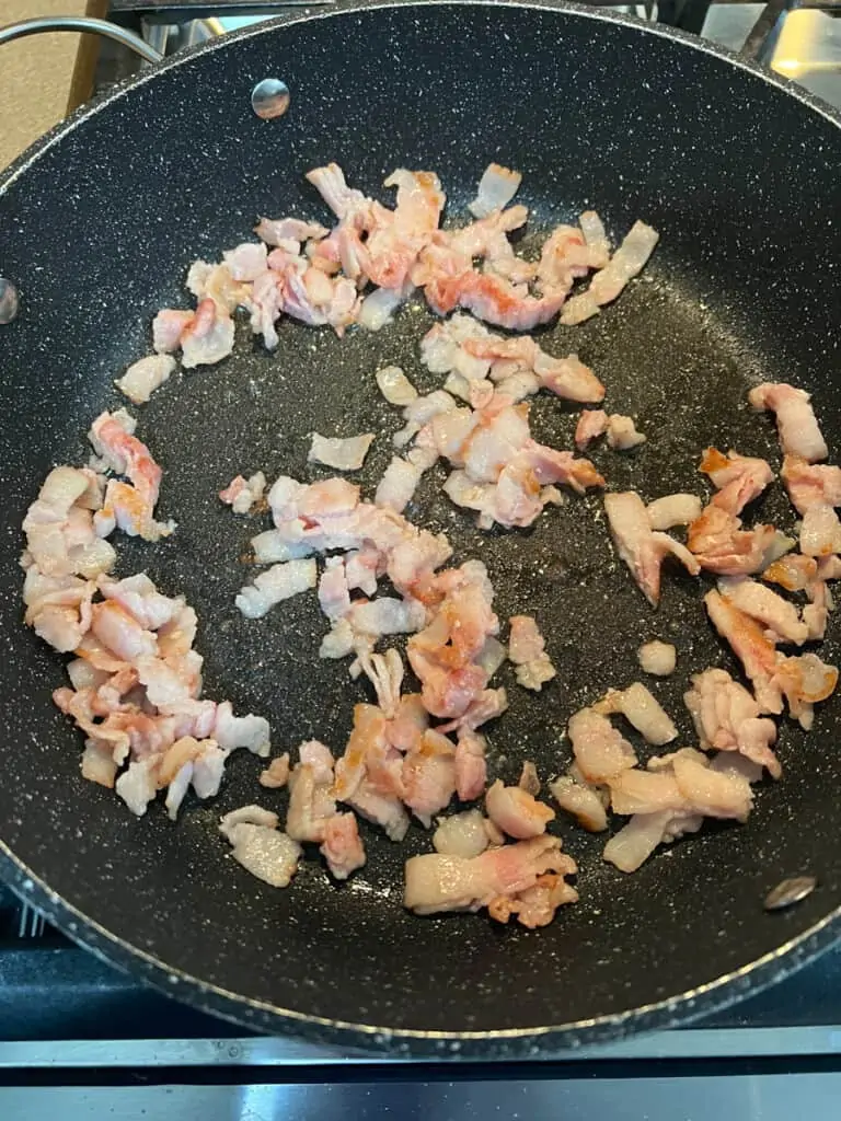 fry the bacon and onions