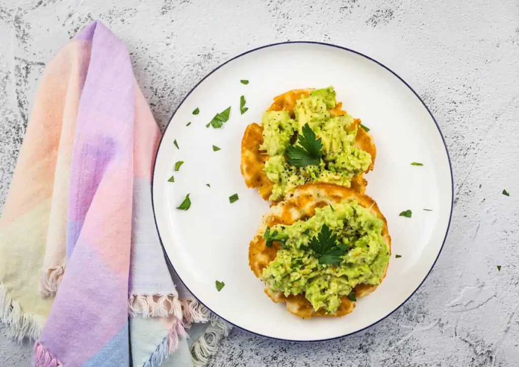 keto avocado toast on a plate