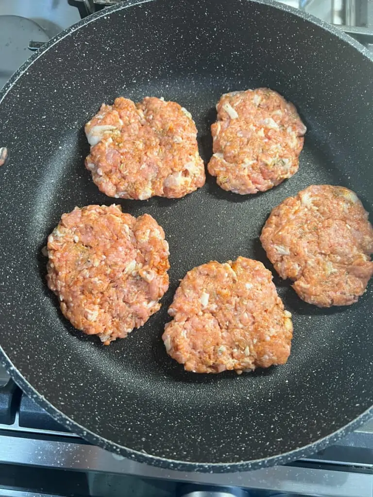 keto breakfast sausage patties in pan