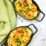 keto chicken bacon ranch casserole in two oval dishes