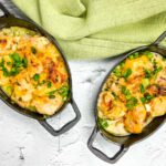 Keto Chicken Bacon Ranch Casserole in two oval dishes
