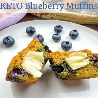 keto blueberry muffins on a plate