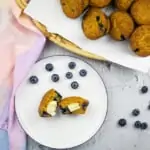 keto blueberry muffins on a plate