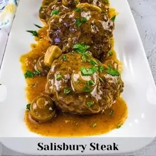 keto salisbury steak on a platter
