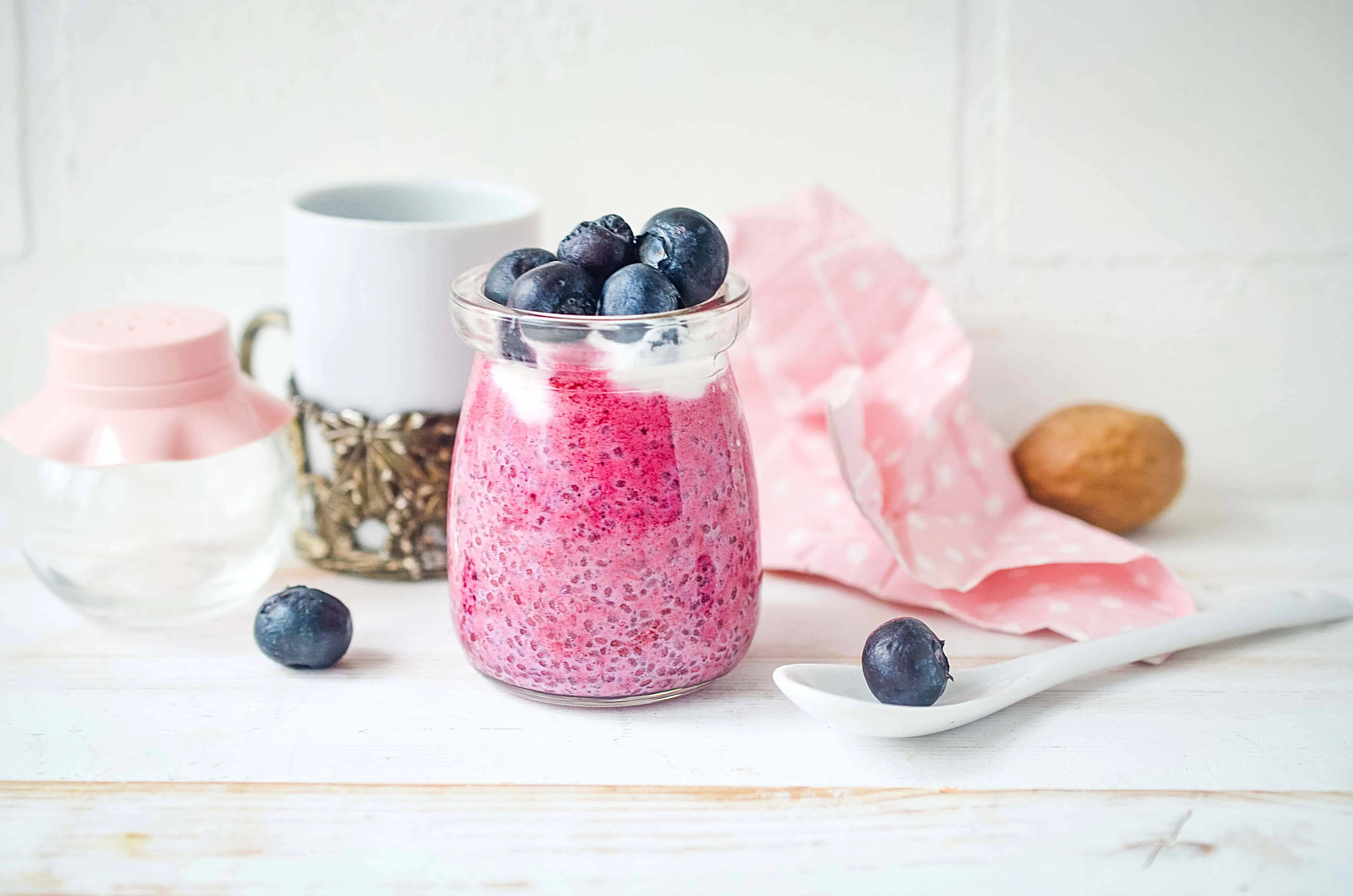 keto blueberry chia pudding ready to eat!