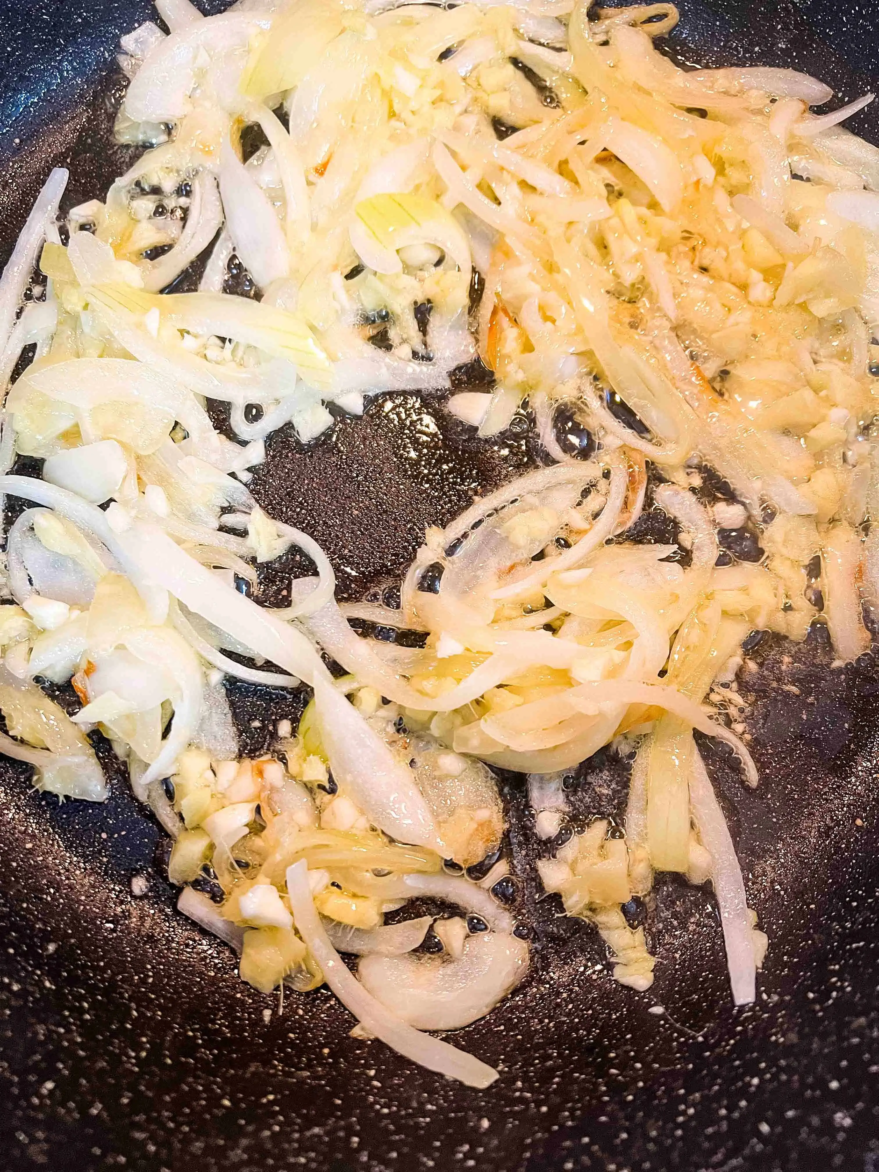 cooking the onions