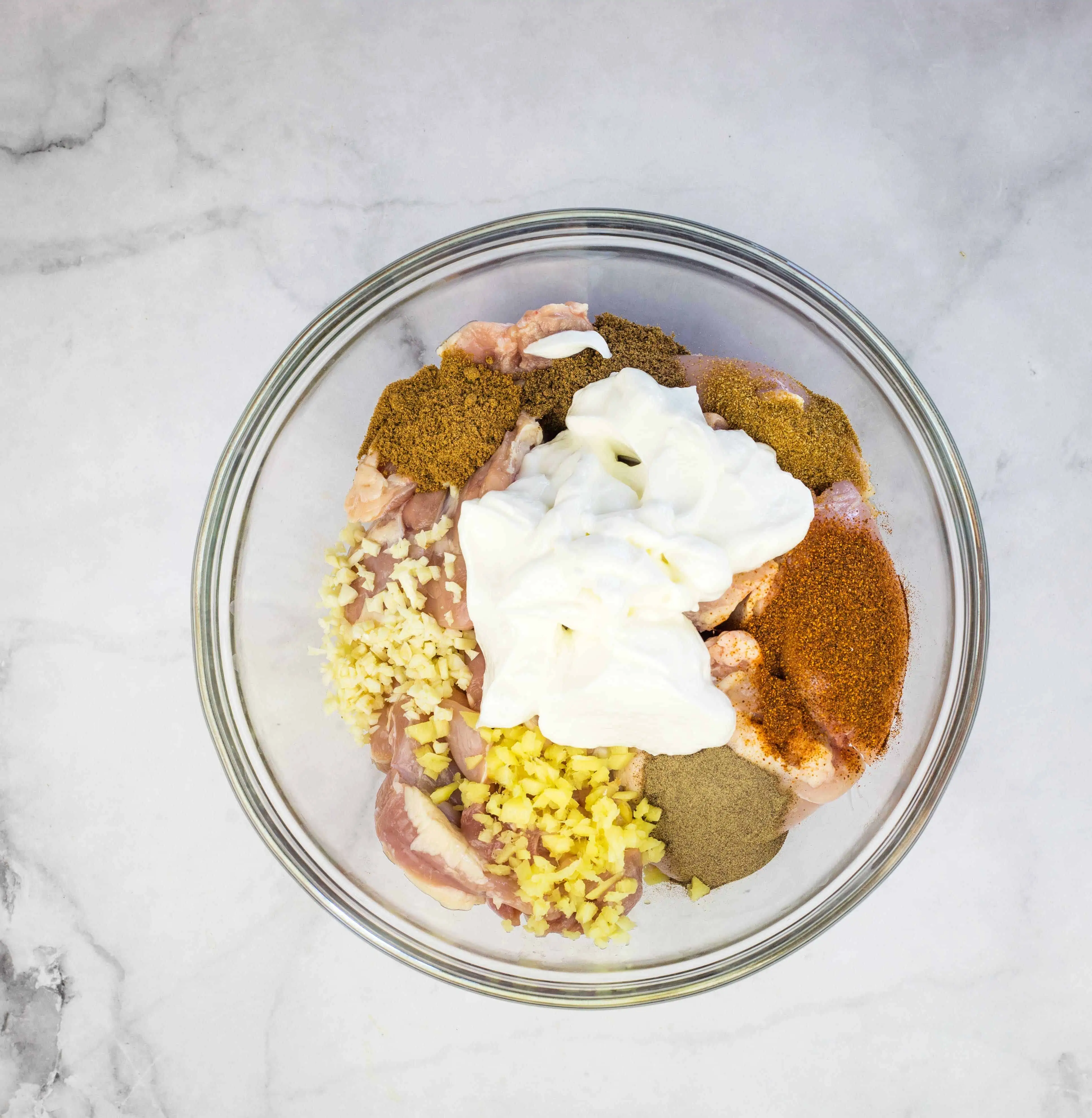 everything in the bowl to make the marinade