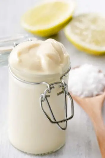 homemade mayonnaise in a jar