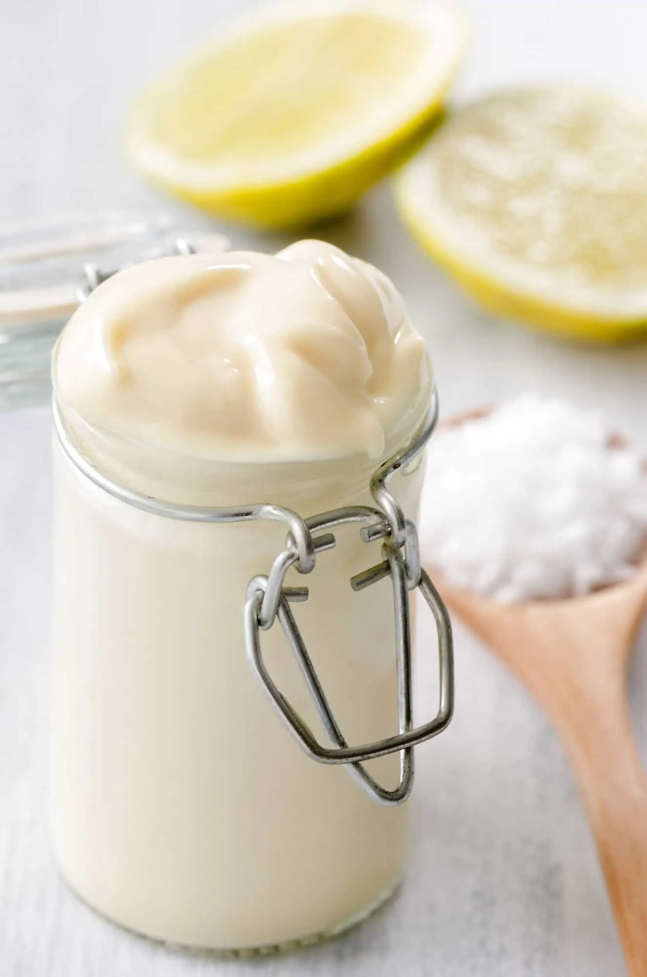 homemade mayonnaise in a jar