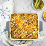 Keto Cheeseburger Casserole ready to eat