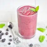 keto blueberry smoothie in a glass