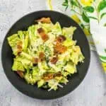 keto Caesar dressing salad in a bowl.
