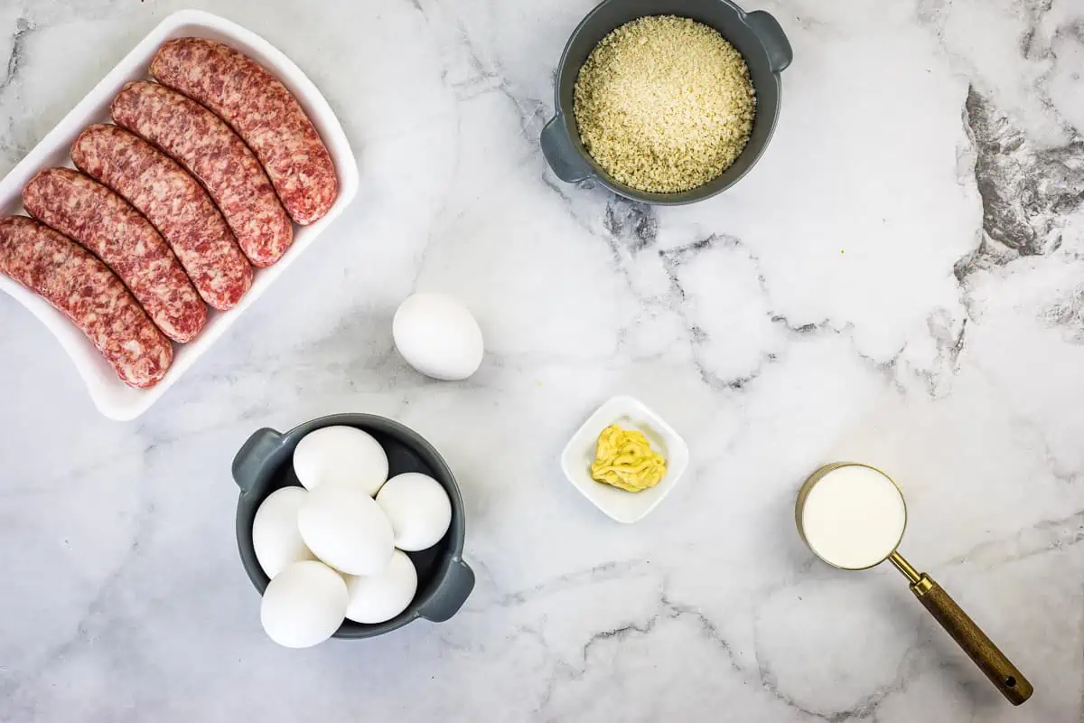 Ingredients to make Keto Scotch Eggs.