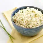 A bowl of cauliflower rice.