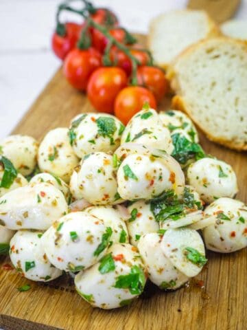 Photo of a delicious Marinated Mozarella Balls.