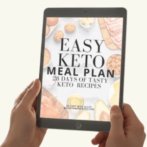 Someone holding a tablet with an Keto eBook displayed.