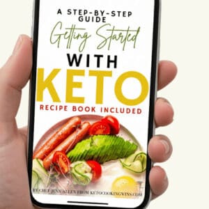 Someone holding a phone with an Keto eBook displayed.