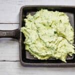 A small skillet pan Green Goddess Dip.