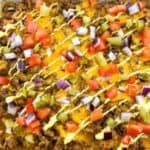 Cheeseburger Casserole in a baking dish.